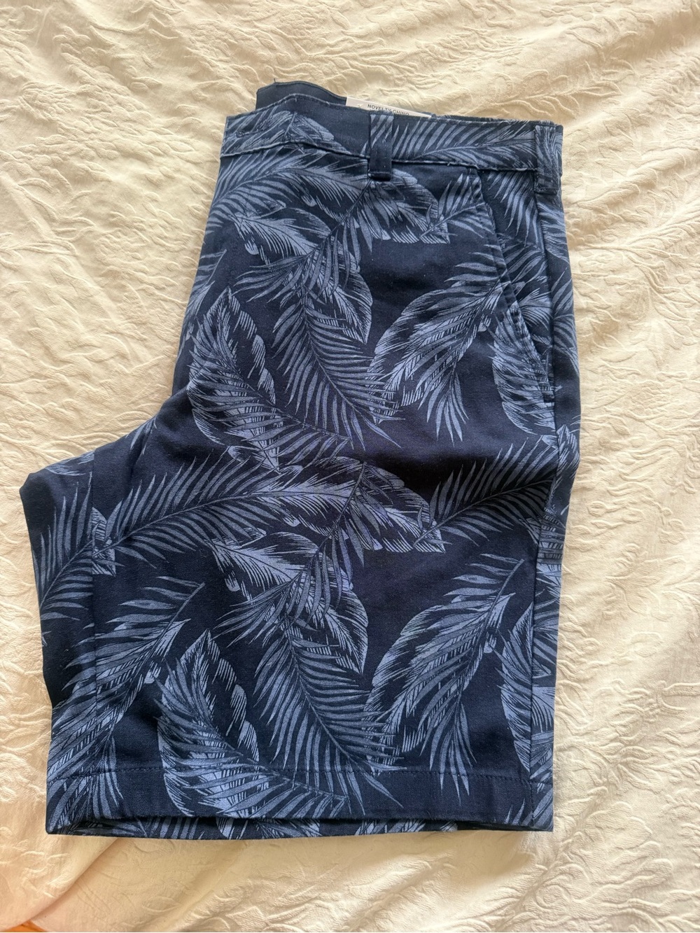 Club Room Navy Palm-Print Chinos